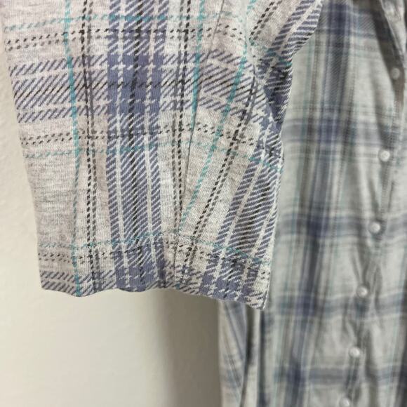 J. Jill Sleep Ultrasoft Shirtdress Gray Plaid Pajamas Long Sleeve Size Large - Picture 5 of 6